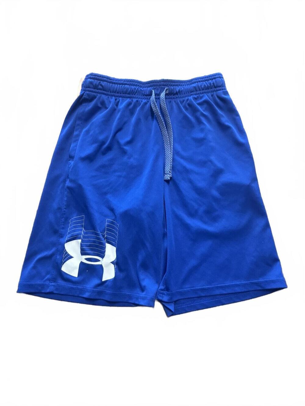 Under Armour Royal Blue Athletic Shorts Logo Medium Size 8 10 Youth Boys Kids
